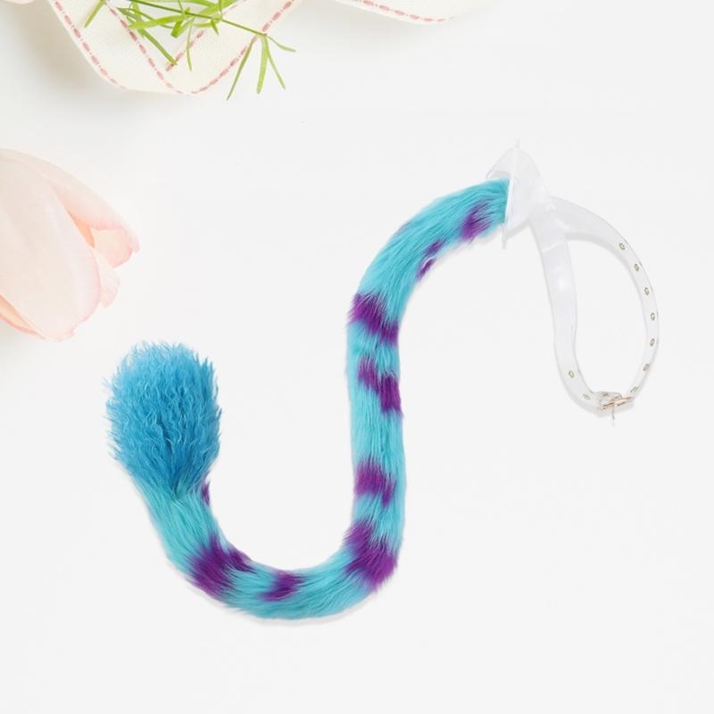 Faux Furs Foxes Costume Tail Adult/Teen Cosplay Halloween Christmas Party Costume Adjustable Cats Dog Wolf Leopards Tail