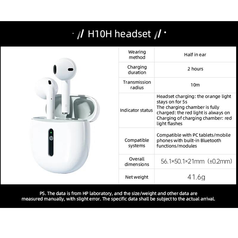 HP Bezdrátová sluchátka H10H Bezdrátová sluchátka Bluetooth Headset Half In Ear Bezdrátová sluchátka Bluetooth Headset s redukcí hluku