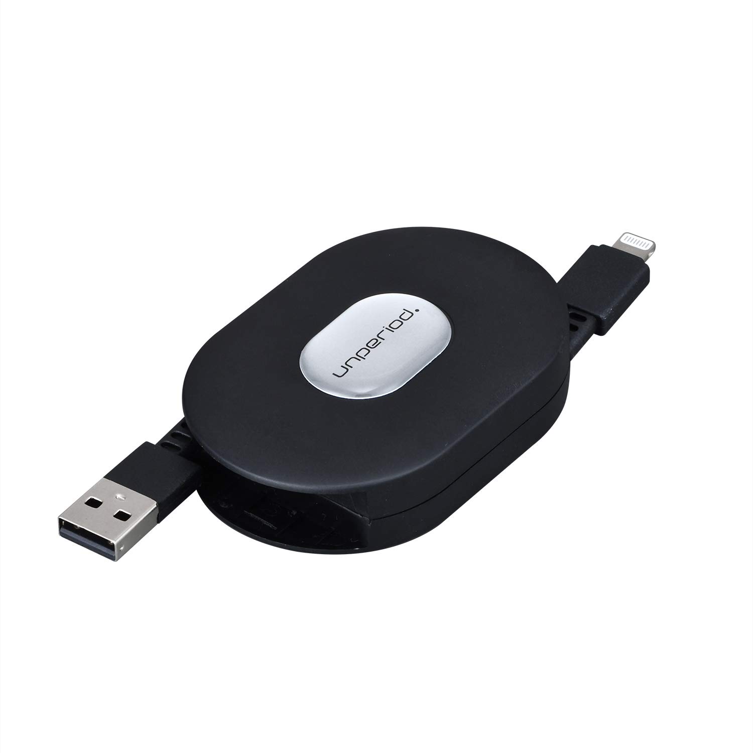 SEIWA Car Lightning to Lightning Cable Reel for MFi Data AL355, Retractable, 1.2m, Black, iPhone/iPad, Certified, Communication, Sync, 2.4A nero