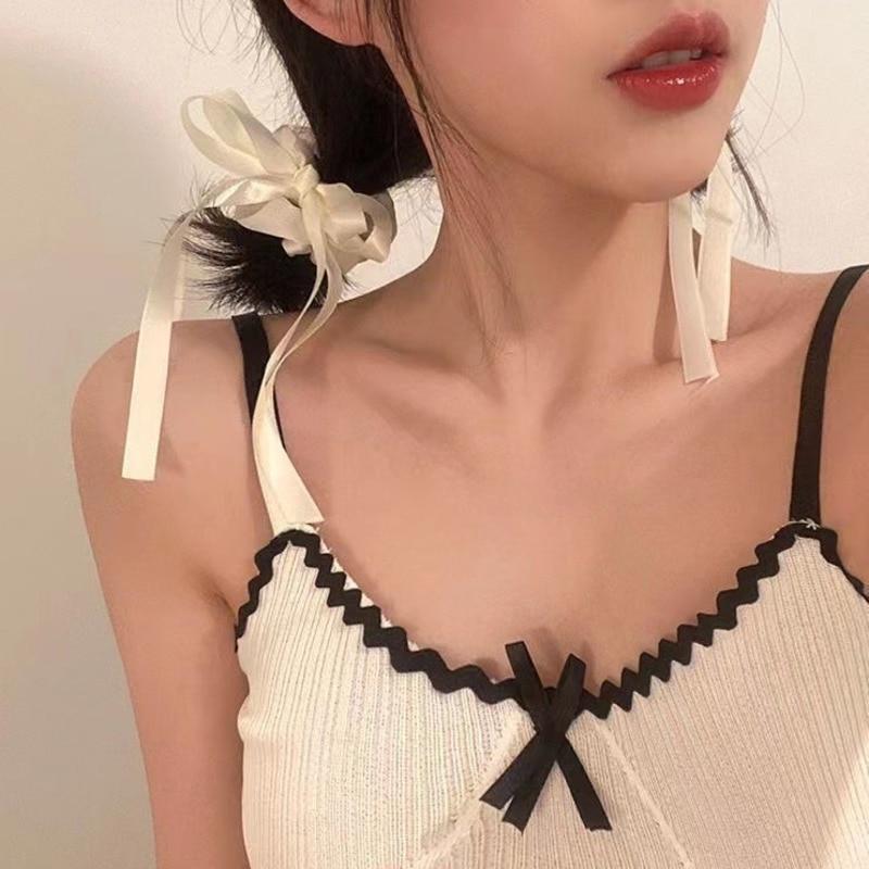 Koreanische Lange Band Quaste Haar Seil Ring Retro Bogen Pferdeschwanz Scrunchies Mode Elastische Haarband Stirnband Frauen Haar Accessoires