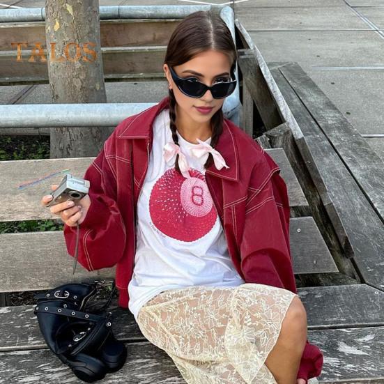 Lady Retro Coat Pure Color Turn-down Collar Zipper Closure Elastic Cuff And Hem Faux Leather Motocycle Jacket Outdoor Travel Coat