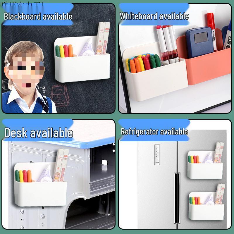 Large Capacity Magnetic Pen Holder for Whiteboards & Chalkboards, Wall-Mounted & Hangable.