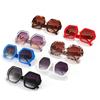 New Thick Frame Fashion Sunglasses Leopard Print Women'S Metal V Frame Sunglasses Women'S