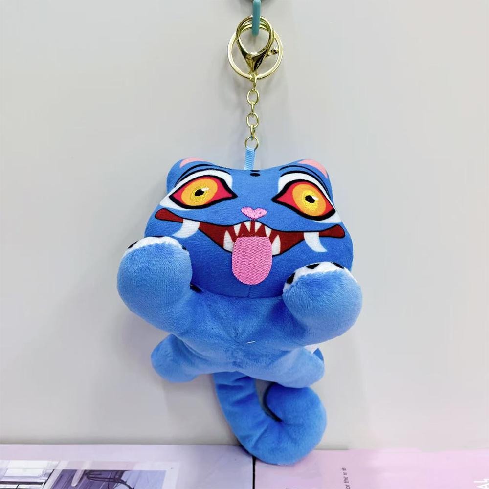 Non-Toxic New Anime Kpop Demons Hunters Plush Keychain Cute Purple Tiger Black Hat Magpie With 3 Eyes Monster Keychain Plush Toy