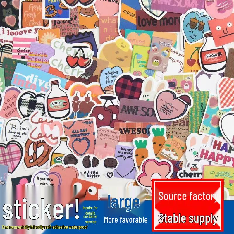Retro Black & White Newspaper Pink Ink Sticker - Korean IKEA Style Notebook Planner Decor (Waterproof)