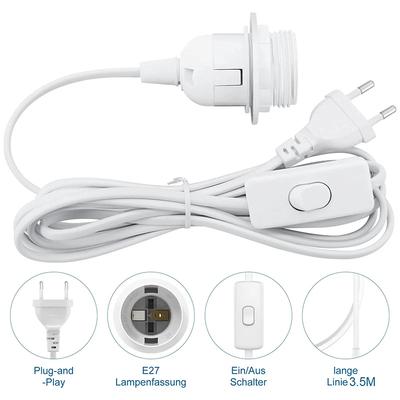 E27 Lamp Holder 1.8m/3.5m EU Plug Bakelite Lamp Holder Extension with Push Button Switchfor Pendant Lighting Accessories