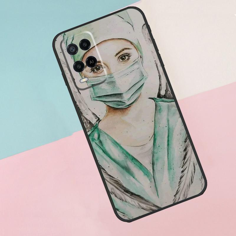 Cartoon Medicine Doctor Nurse For Oppo A16 A76 A96 A15 A80 A60 A40 A94 A54 A98 A78 A18 A38 A58 A17 A77 A74 A57S Phone Case