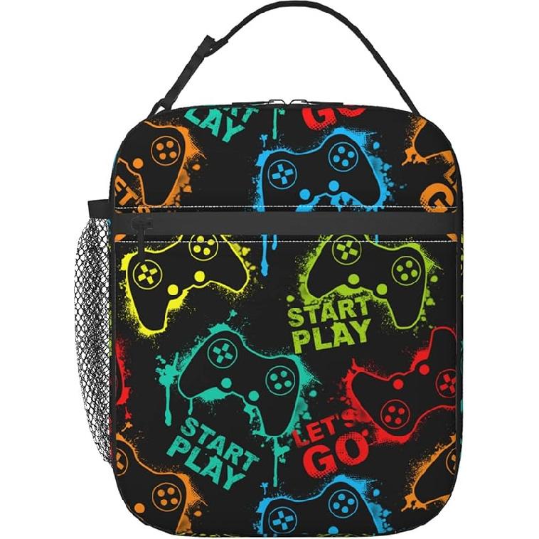 Video Game Controller Insulated Lunch Bag - Reusable Lunch Box - Portable Lunch Tote For Women Men And Kids