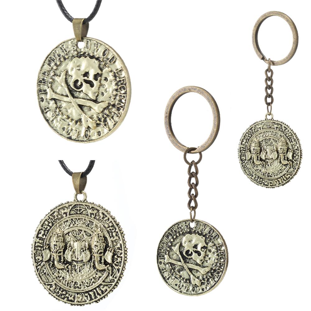 Fashion Uncharted 4 Drake Skull Necklace Mens Game Jewelry Leather Rope Cord Chain Charm Pendant Keychain Gifts