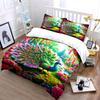 3pcs Peacock Rose Pattern 1 Duvet Cover+ 2 Pillowcases,Fashionable and soft Bedding set, Skin-Friendly, Suitable for Bedrooms