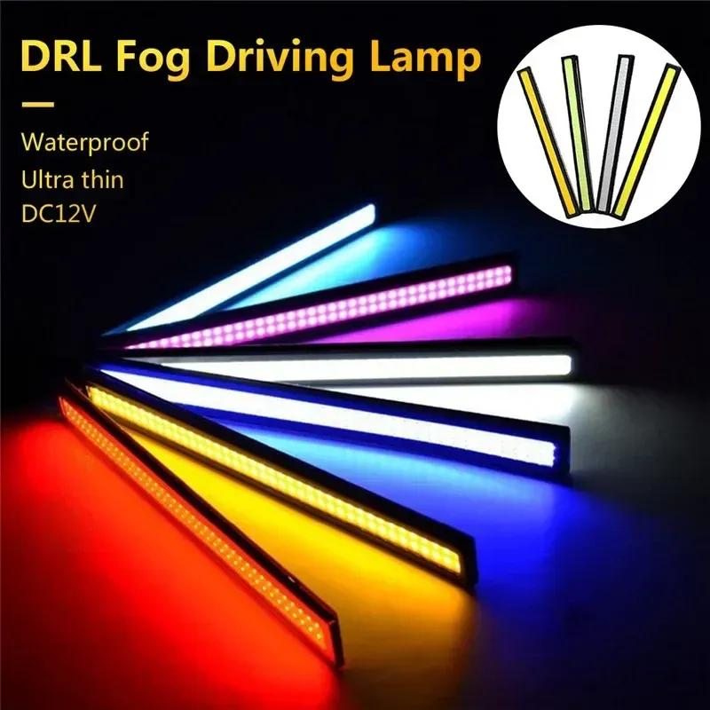 1/2PCS DC 12V 17cm Blue Super Bright LED Car COB Lights DRL Fog Driving Running Lamp Car COB LED Light Waterproof