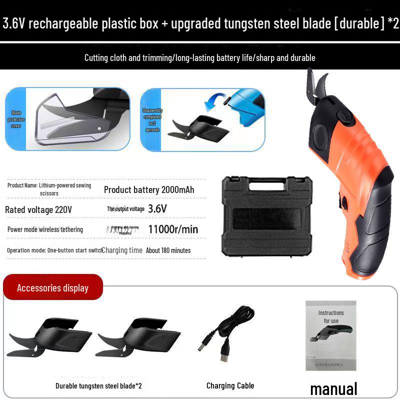 Compact Electric Cloth-Cutting Scissors for Tailors