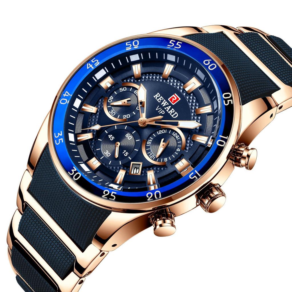 Fashion Men'S High Definition Luminous Watch Student Men'S Multi-Functional Six-Pin Waterproof Belt Quartz Watch