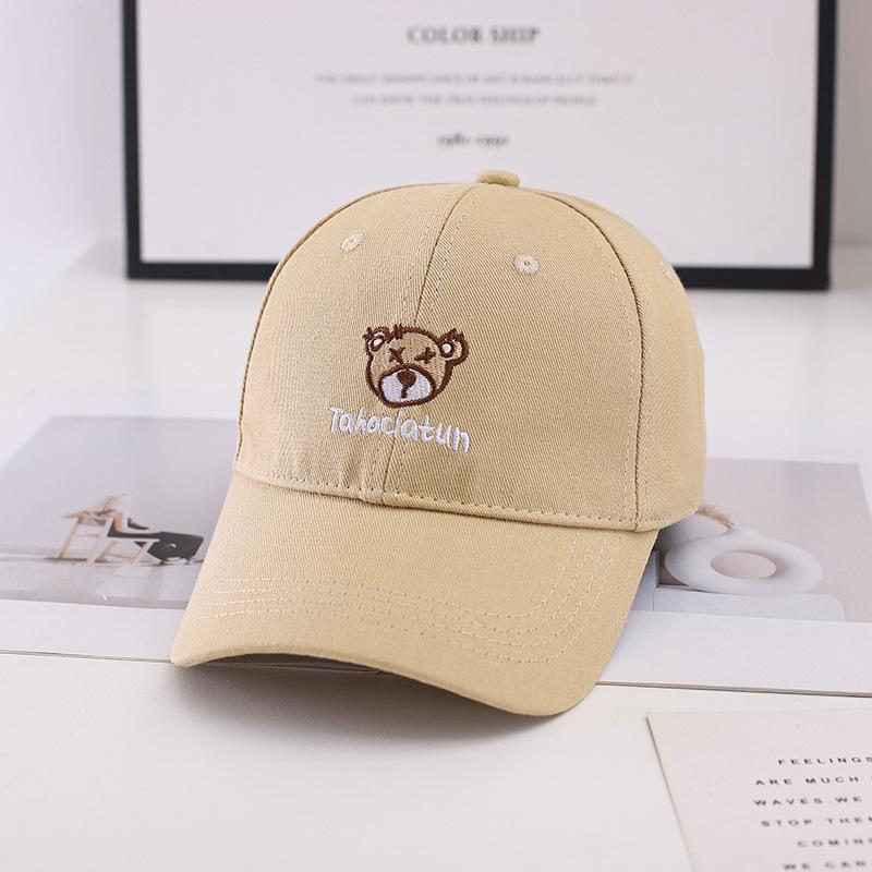 Baseball Cap Spring And Autumn Women'S Hard Top Fashion Men'S Cap Casual Bear Embroidered Hat Shade Summer