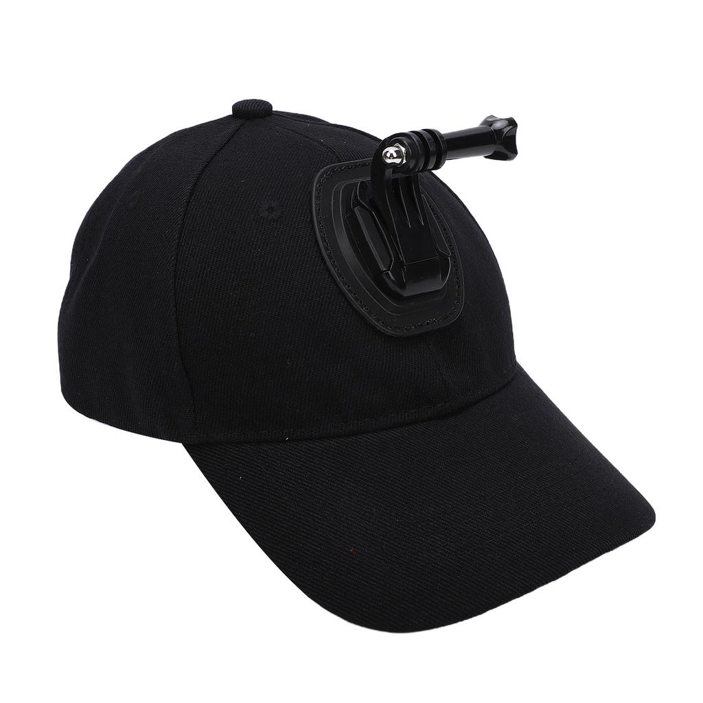 Action Camera Mount Hat Lightweight Baseball Hat with Camera Mount for Outdoor Sports Travel Hiking Black