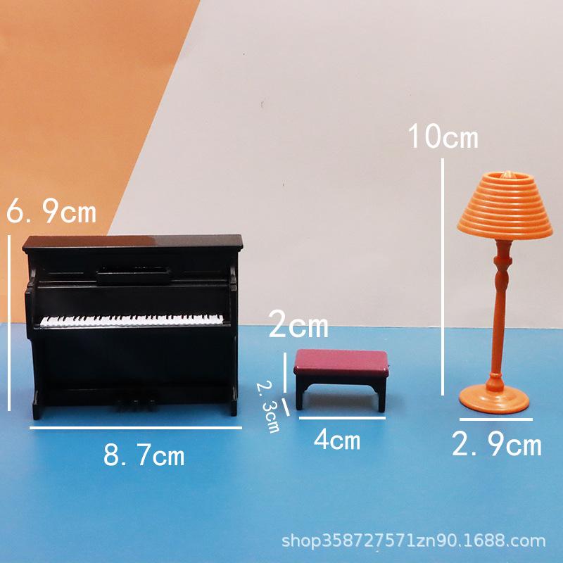 Children'S Play House Simulation Mini Sofa Piano Miniature Model Toy Doll House Living Room Small Ornament Toy