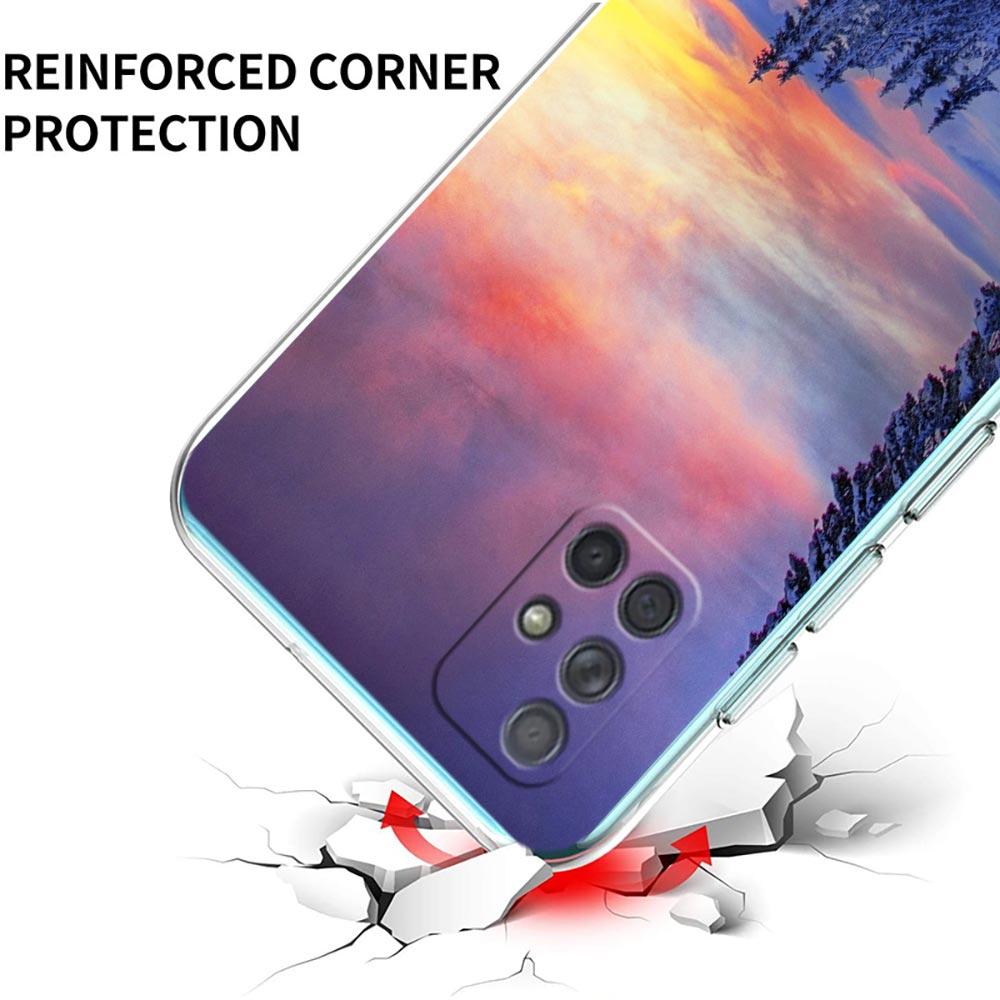 Clear Phone Case for Samsung Galaxy A13 A51 A71 A21S A12 A11 A31 A52 A41 A23 A53 A73 A32 5G A03S Cover Snowy Mountain Christmas