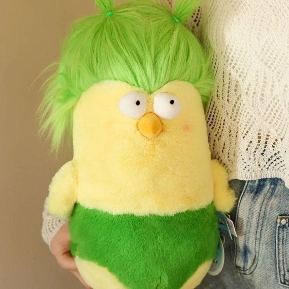 

Новые плюшевые игрушки в виде цыпленка из мультфильма Kawaii Afro Head, кукла-цыпленок из аниме, украшение для дома, подушка в виде животного, подарки на день рождения жёлтый