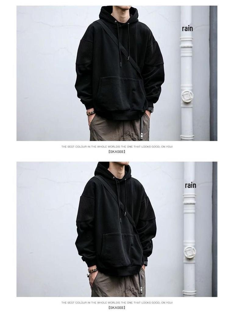 Herren Schwerer Fleece-gefütterter Retro-Hoodie für Herbst/Winter - Stylischer, Locker sitzender, Vielseitiger Pullover