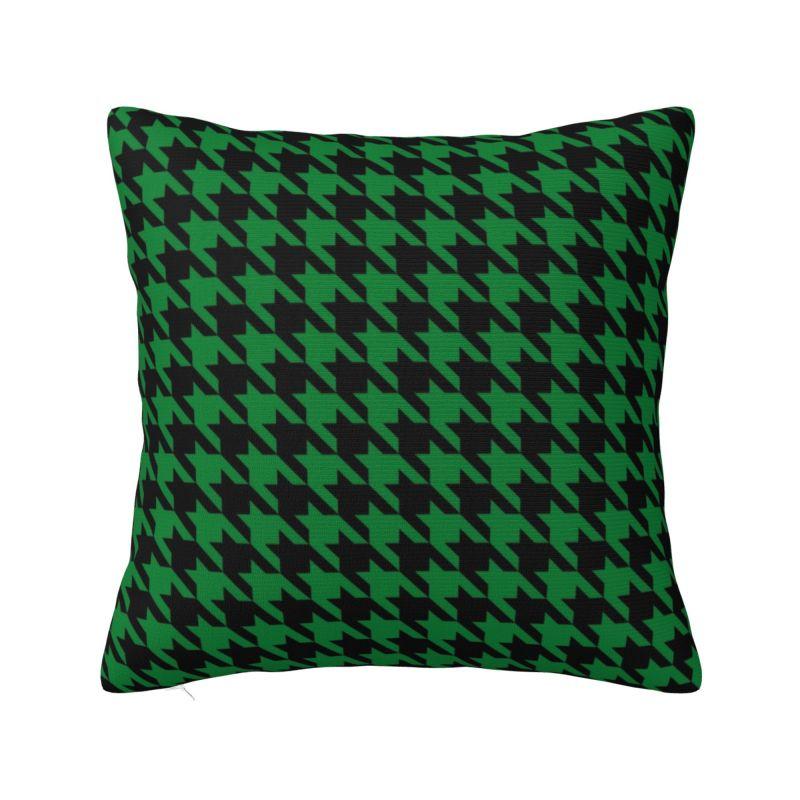 Nordic Fall Vibrant Houndstooth Pattern Cushion Cover Velvet Elegant Dogstooth Style Throw Pillow Case Decoration
