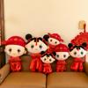 Wedding press doll pair of wedding throw pillow bed happy character doll doll festive wedding room plush toy