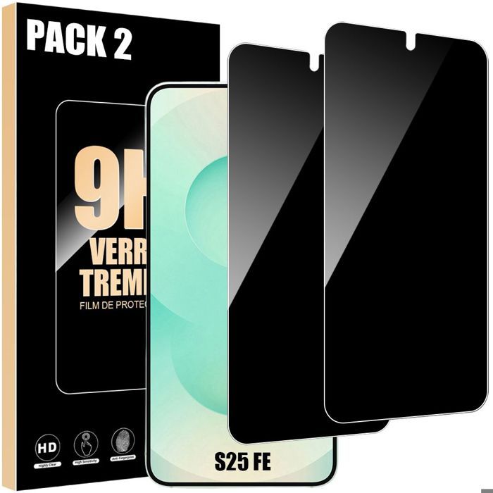 Film de protection en verre trempé - BOOLING - Samsung Galaxy S25 FE - Anti-Espion - Résistant 9H - 2 pièces