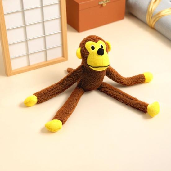 Interactive Monkey Plush for Dogs Cats Soft Bite-Resistant Chew Toy with Sound Pet Anxiety Relief Toy for Teeth Cleaning And Teething