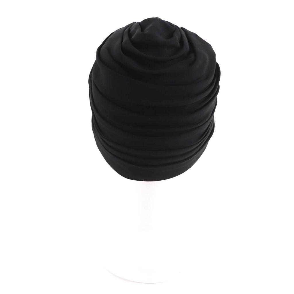 Excellent CHANEL Hat COCO MarkMetal Turban Black Silk Women Used