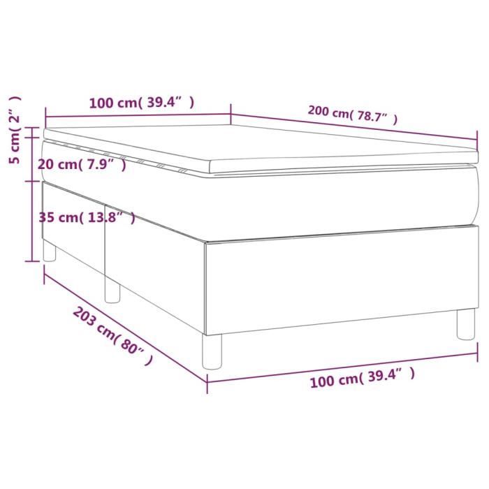 3144402 vidaXL Divan Bed with Mattress Dark Brown 100x200 Cm
