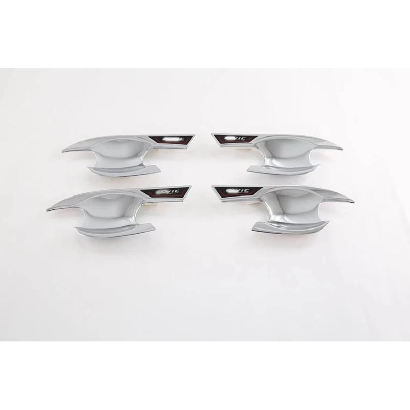 For Honda Civic Eleventh generation (FE/FL) - Car Accessories ABS Chrome Door Handle Bowl Cover Cup Cavity Trim ABS Chrome