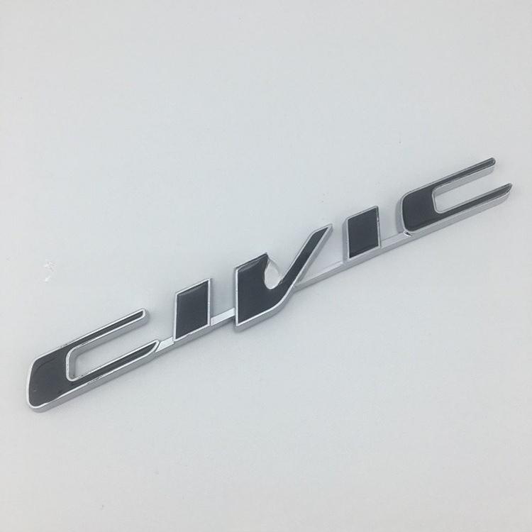 Metal Car Sticker Emblem Badge Decals Decoration For Honda CIVIC Logo Emblem Sticker Fender Trunk Badge Exterior Auto Accessorie