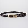 Women's Korean Style Candy Color Knotted Braided Leather Belt with Clip Buckle
