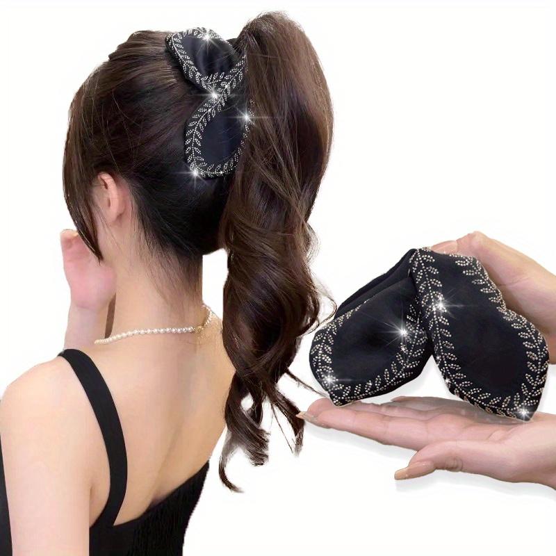 1Pc Strong Hold Hair Claw Clip for Thick Hair – Large Non-Slip Acrylic Jaw Clip, Retro Rhinestone Hair Accessory for Women