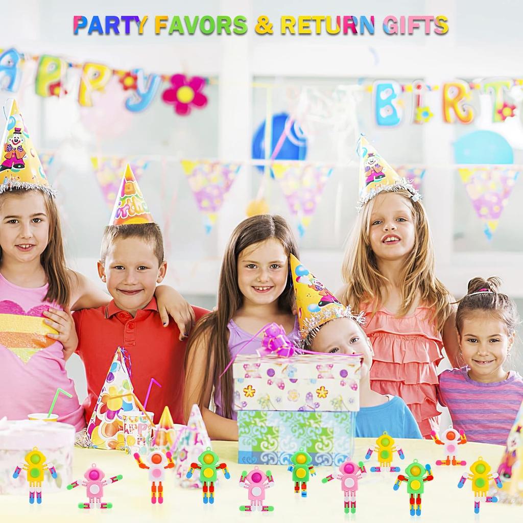 SoulLife 24 Pack Pop Fidget Spinners Bulk, Deformable Astronaut Key Chain Fidget Toys Bulk, Stocking Stuffers Birthday Gifts Party Favors for Kids,