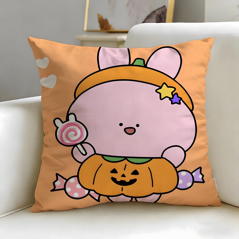 virtual character Asamimichaan Asleep Cushion Cover Soft & Easy-Wash Pillow Case – Versatile for Couch, Bed, Travel and Office
