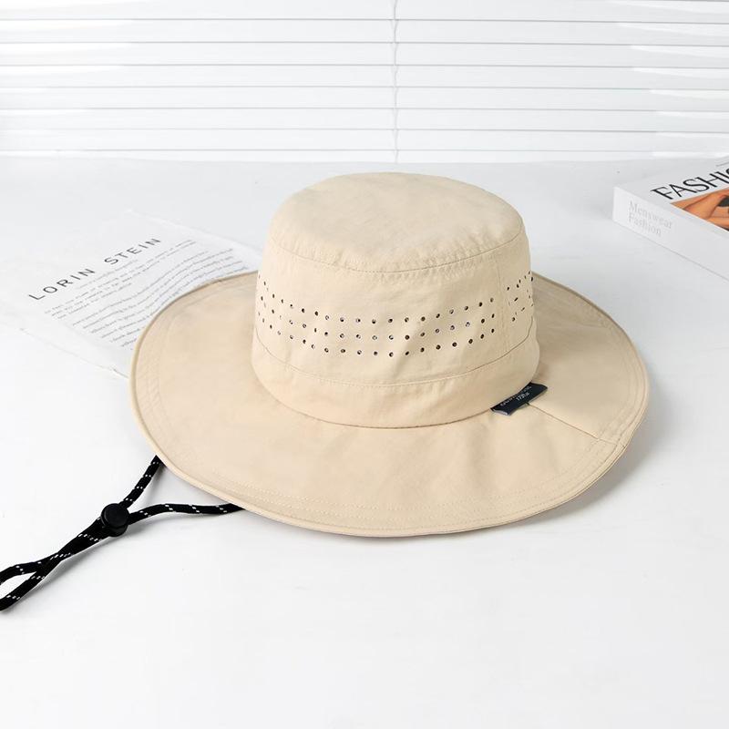 Sun hat ultra-thin breathable outdoor tooling quick-drying bucket hat men's and women's mountaineering hat big brim sun protection spring and summer