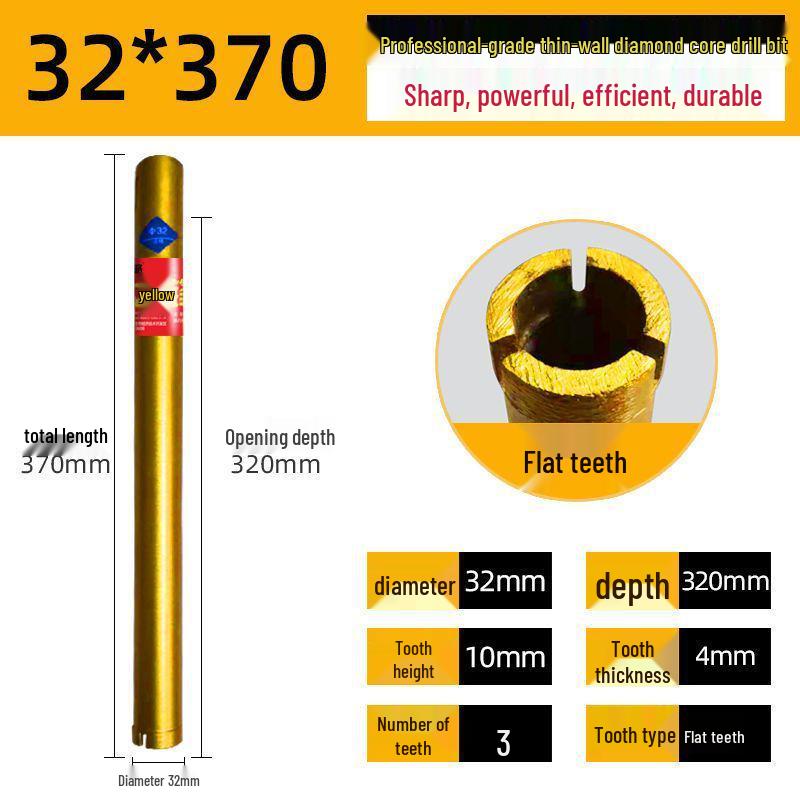 Diamond Core Drill Bit for Fast Drilling Steel Reinforced Concrete, Brick Walls, and Air Conditioner Installations.