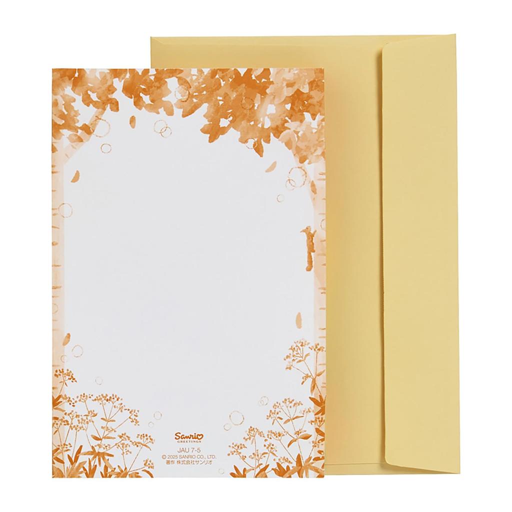 Sanrio Message Forest Paper JAU 502197 Card, Autumn, Animals, & Other, 7-5,