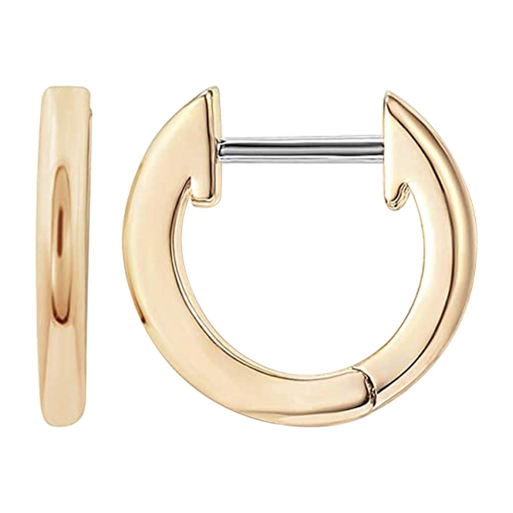 1Pair Stainless  Gold Plated Cuff Huggie Stud Small Hoop Earrings Women