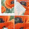 2D FLAT PRINTING 2pcs Curtains (Without Rod) Floral Poppy Design Ramadan holiday curtains with digital printing Versatile