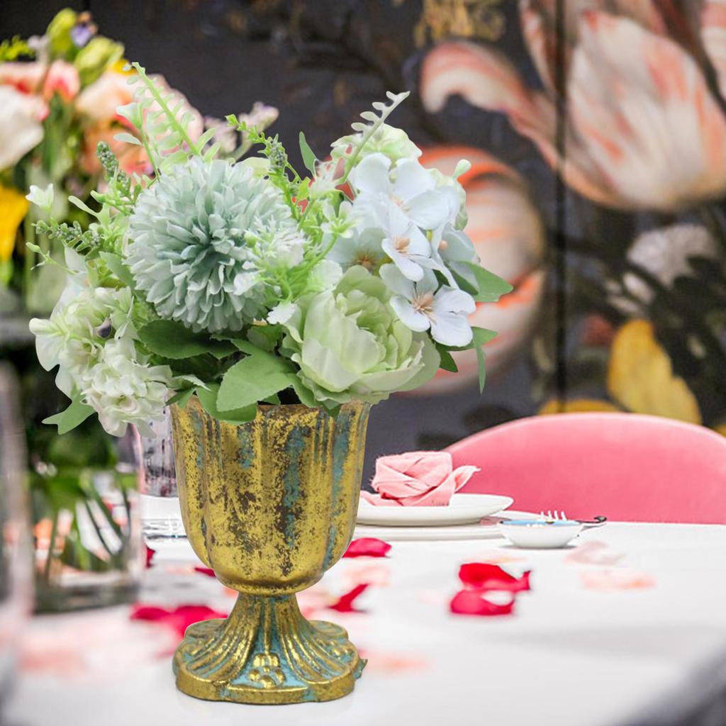 Vintage Metal Statue Vase Plant Pot Planter Flower Vase Table Dried Flower Home Centerpieces for Wedding,Party,Office Decor