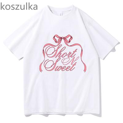 Sabrina Carpenter Short n' Sweet Άλμπουμ Περιοδεία Μπλουζάκι Crewneck Κοντομάνικο Μπλουζάκια Γυναικεία Ανδρικά Streetwear Μόδα Φανς kpop Ρούχα