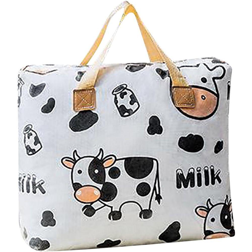 Folding Clothes Storage Organiser Cow Pattern Quilt Storage Bag Travel Compression Bag  Home