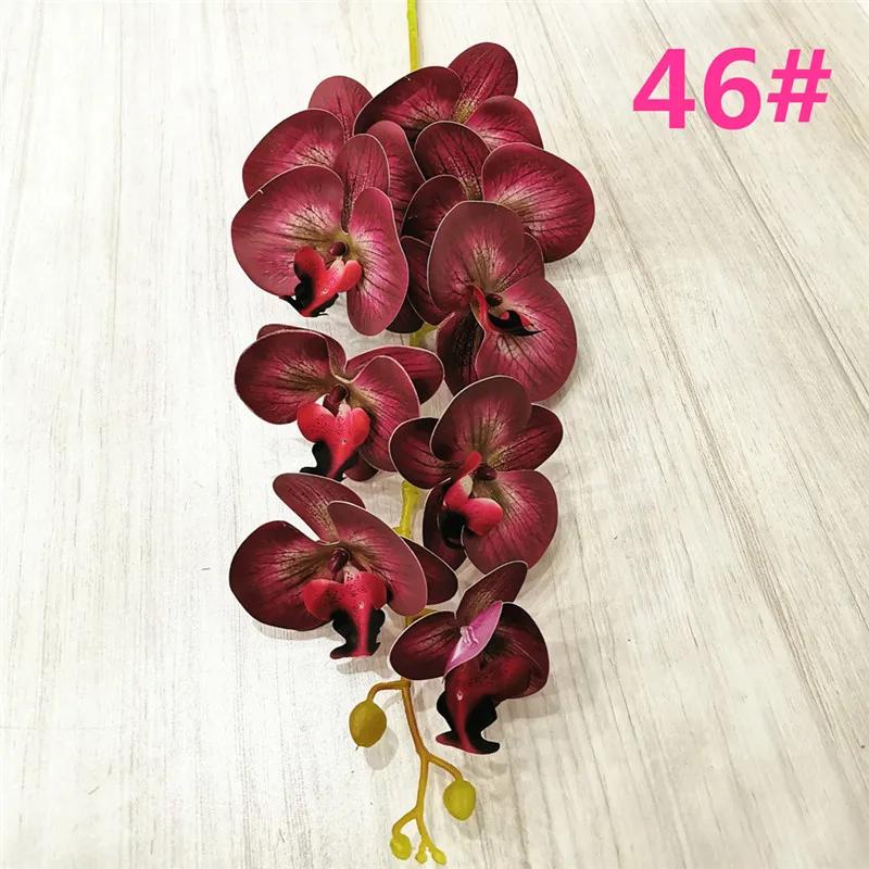 One Latex Butterfly Orchid Flowers 9 Heads Real Touch Good Quality Artificial Phalaenopsis Orchid
