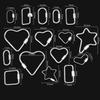 5pcs Stainless Steel D Oval Heart Shape Locking Carabiner Screw Clip Link Hook For DIY Keychain Holder Necklace Jewelry Making
