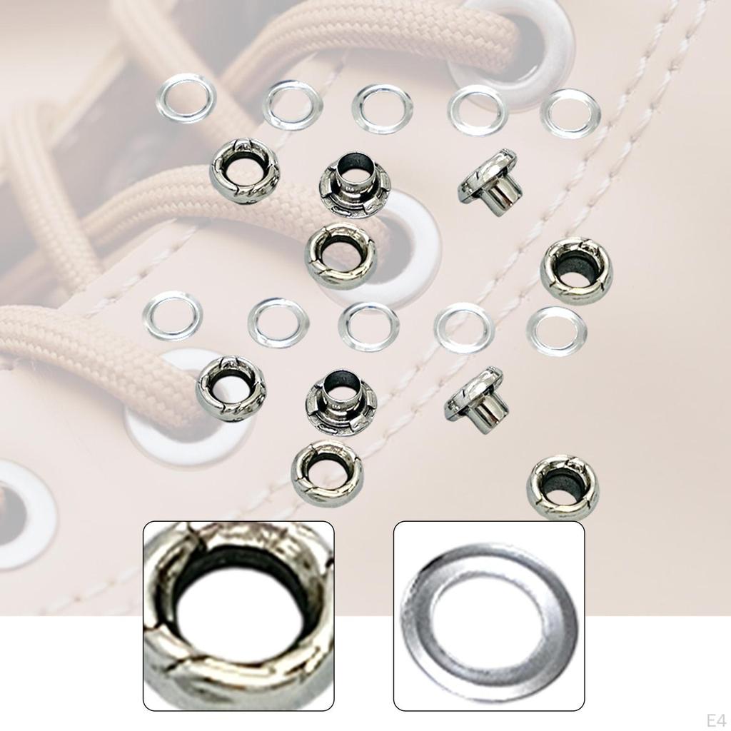 10 Eyelets with Washers – Easy-to-mount Metal Eyelet Set for Bags, Shoes, Upholstered Furniture