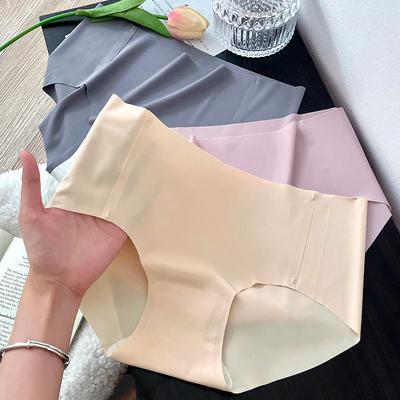 Solid Color Seamless Underwear Women's Summer Thin Cotton