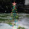 8 Modes Solar Iron Christmas Tree Lights LED Warm/Colorful Light Christmas Tree Decorative Lamp Luminous Ornament Landscape Lamp