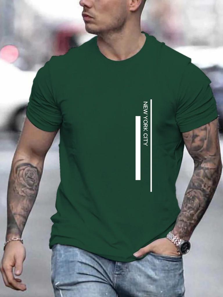 Man short sleeve T-shirt Letter Print Round Neck Breathable Streetwear Oversized Tee Casual Fashion High quality Clothing