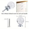 6/18 Pcs Crystal Cabinet Knobs Round Glass Bubble Drawer Pulls Smooth Knobs for Home Cabinets Dressers with Screws 25mm Clear